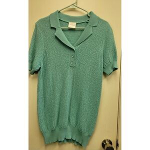 Bedford Fair‎ Crochet Large Green Women's Shirt.